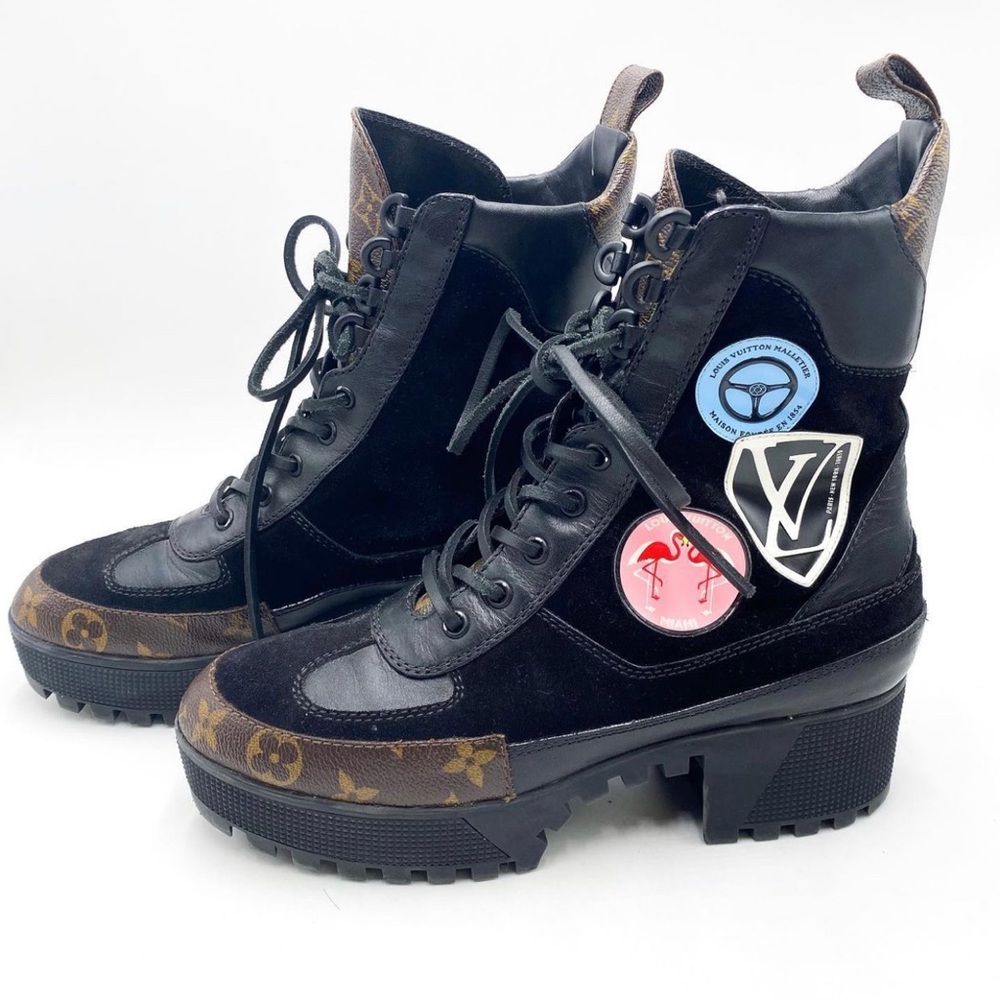 Louis Vuitton Black Heart Platform Desert Boots - Picture 3 of 5